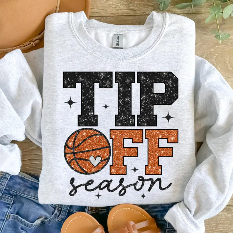 Basketball Tip Off SeasonFaux Glitter