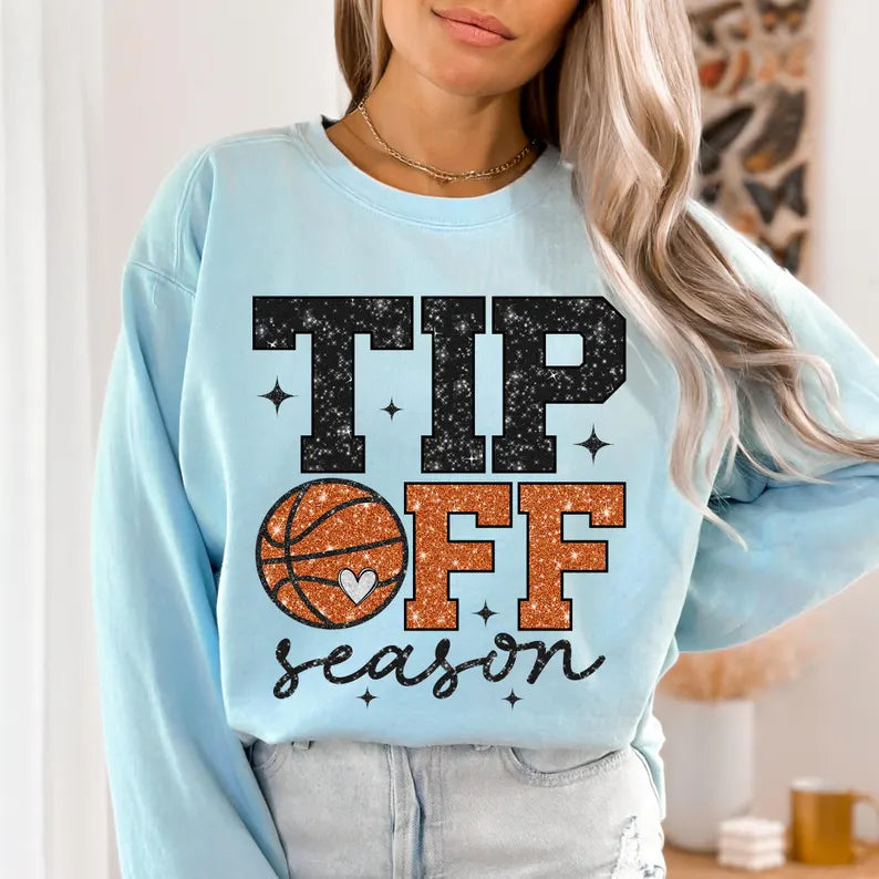 Basketball Tip Off SeasonFaux Glitter
