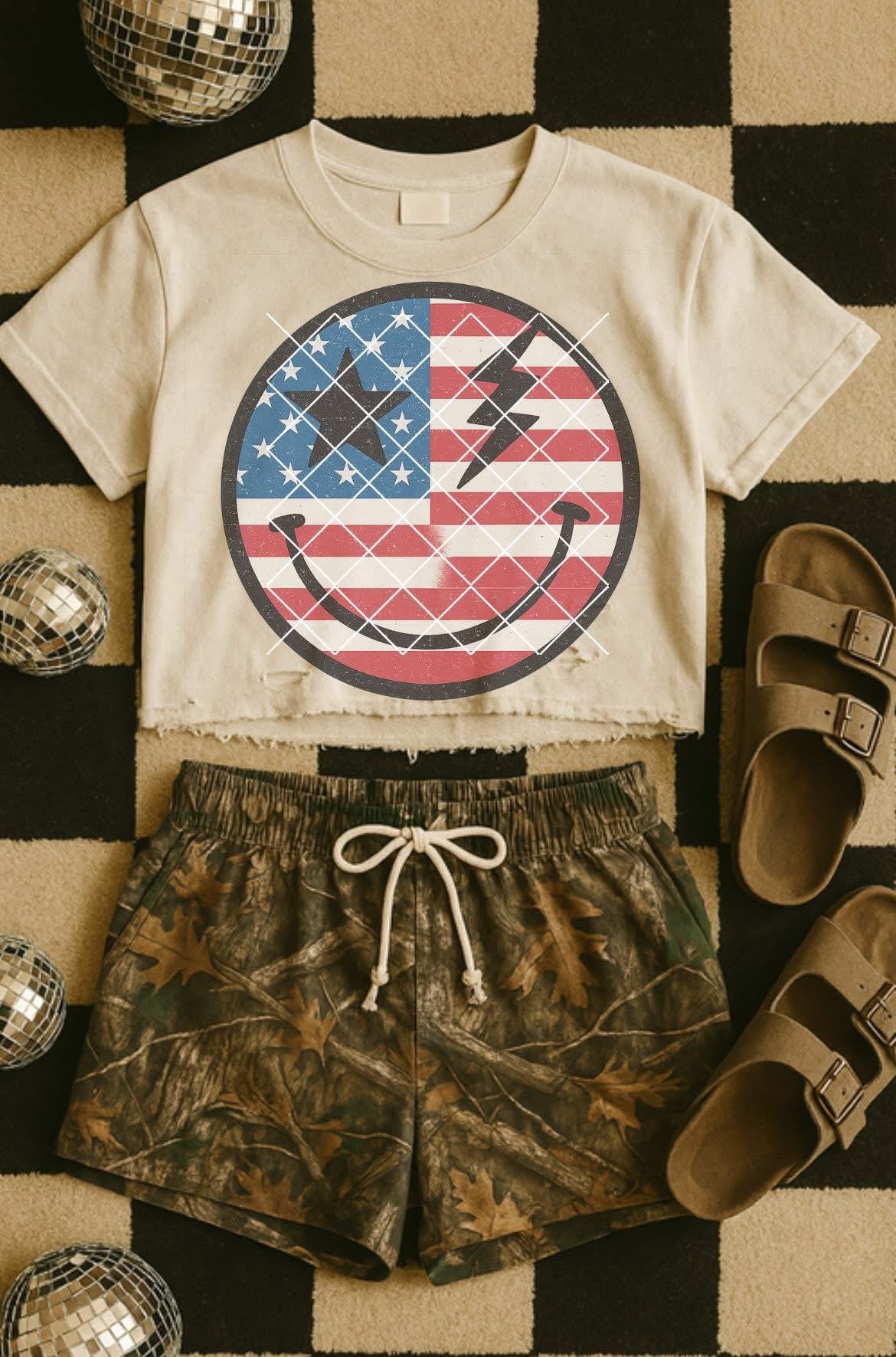 Lightening Bolt USA Smiley