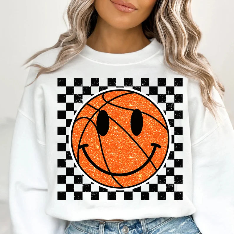 Checkered Basketball Smiley