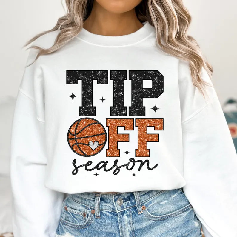 Basketball Tip Off SeasonFaux Glitter