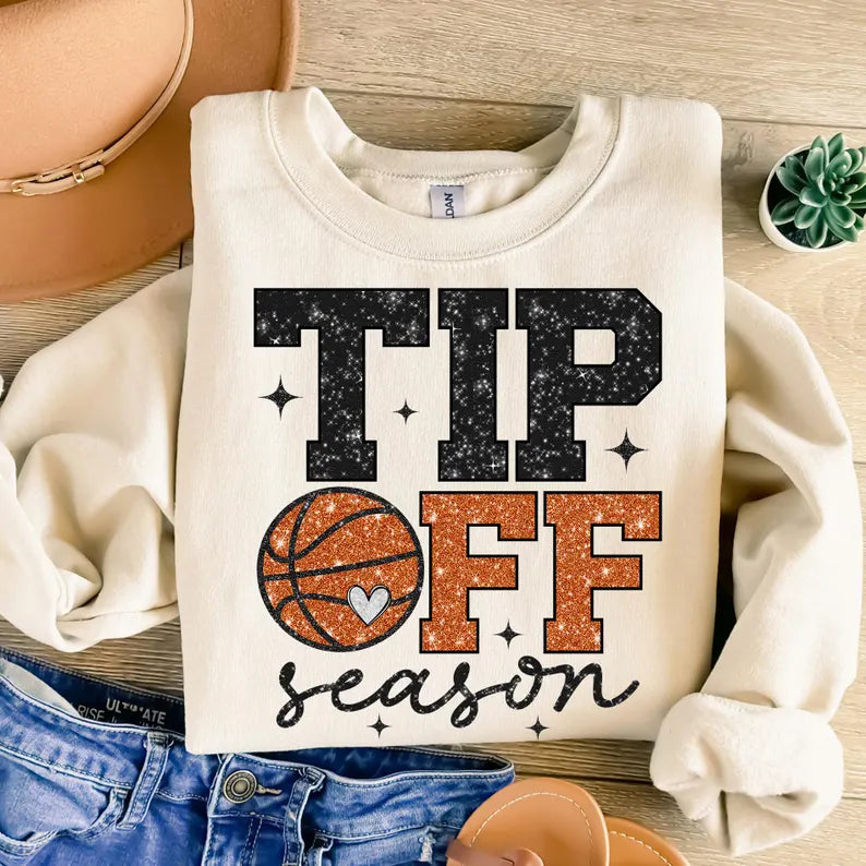 Basketball Tip Off SeasonFaux Glitter
