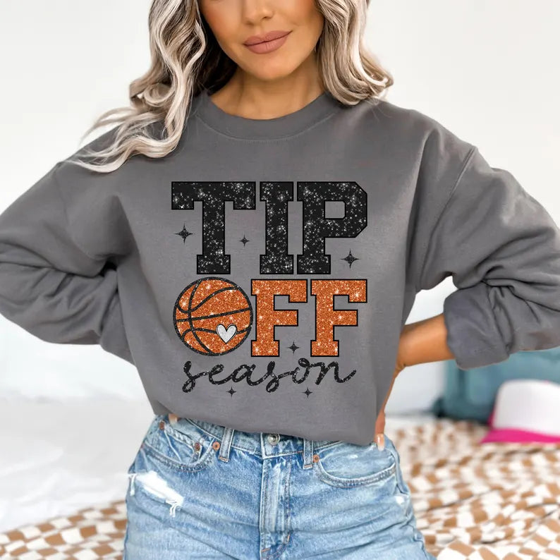Basketball Tip Off SeasonFaux Glitter