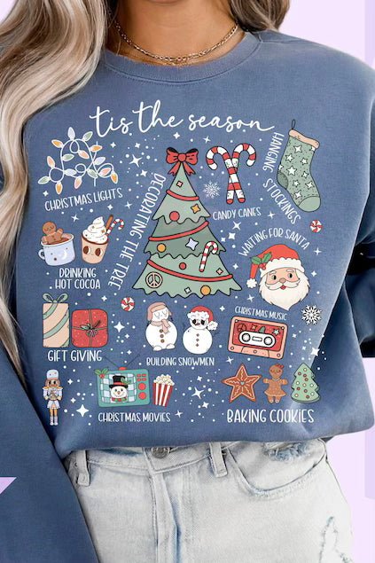 Tis the Season Patches Long Sleeve Comfort Color