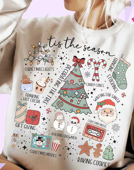 Tis the Season Patches Long Sleeve Comfort Color