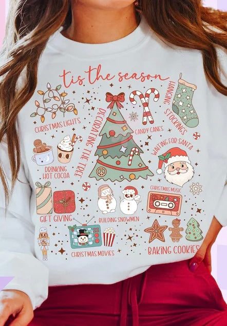 Tis the Season Patches Long Sleeve Comfort Color