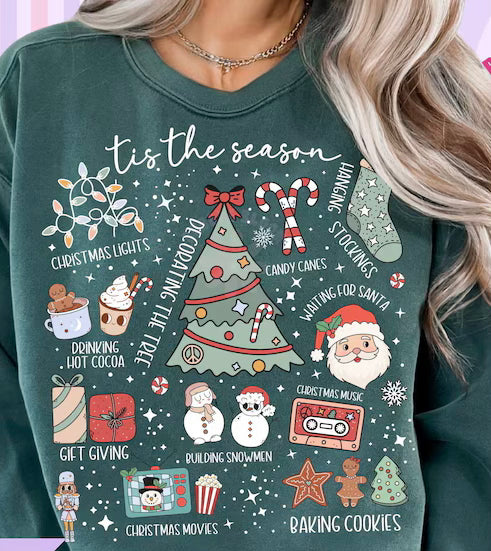 Tis the Season Patches Long Sleeve Comfort Color