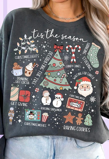 Tis the Season Patches Long Sleeve Comfort Color