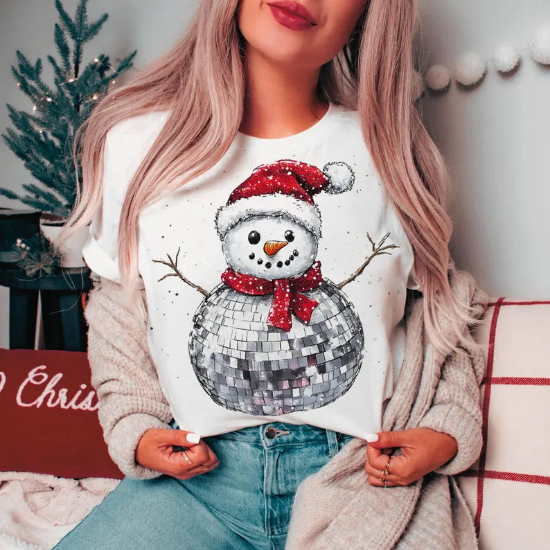 Snowing Disco Ball Snowman