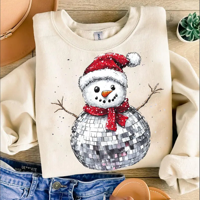 Snowing Disco Ball Snowman