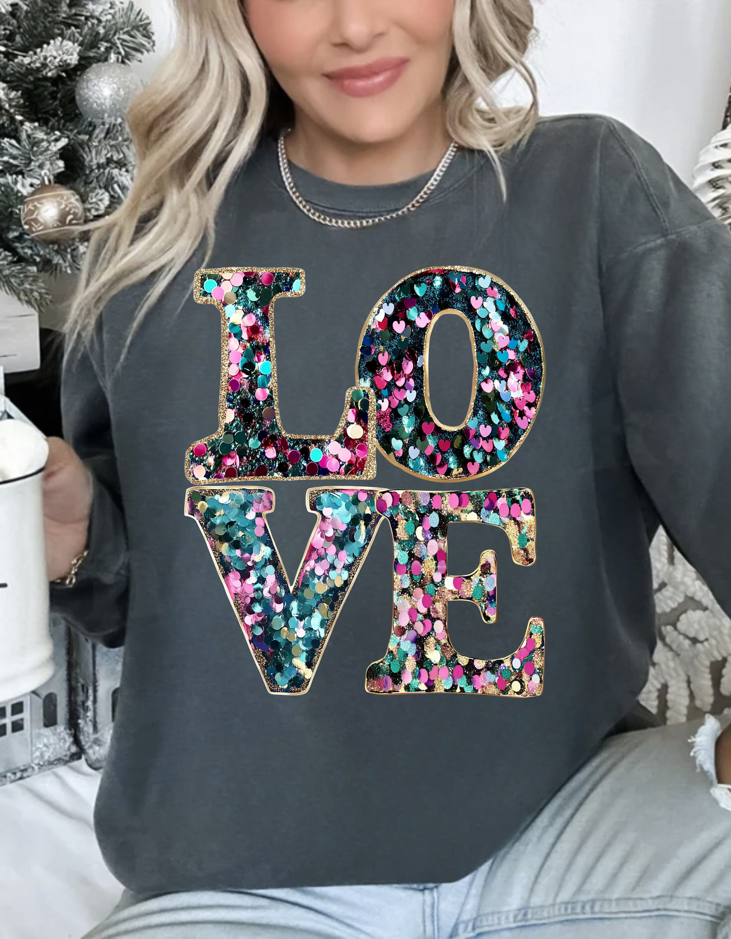 Faux Sequins LOVE