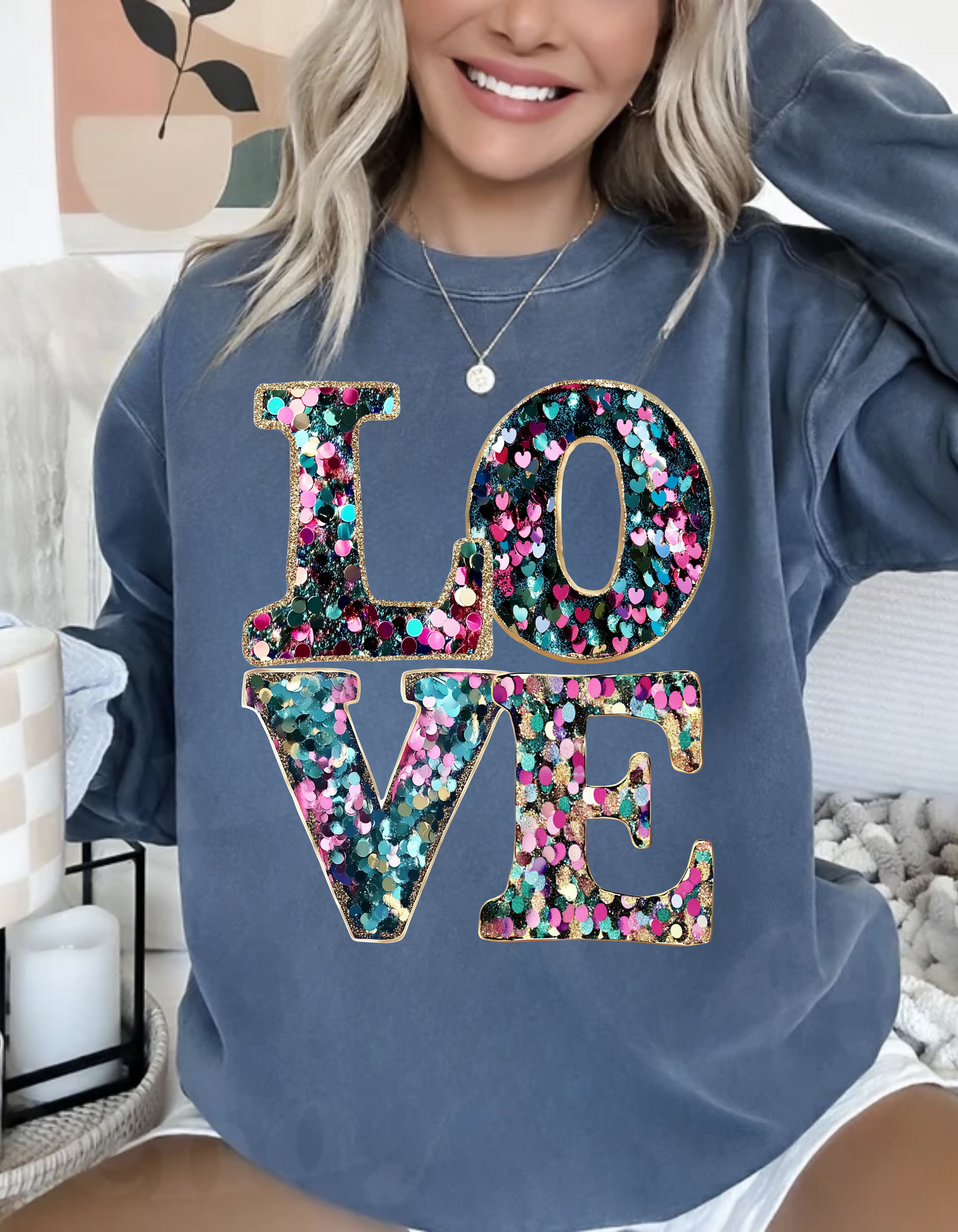 Faux Sequins LOVE