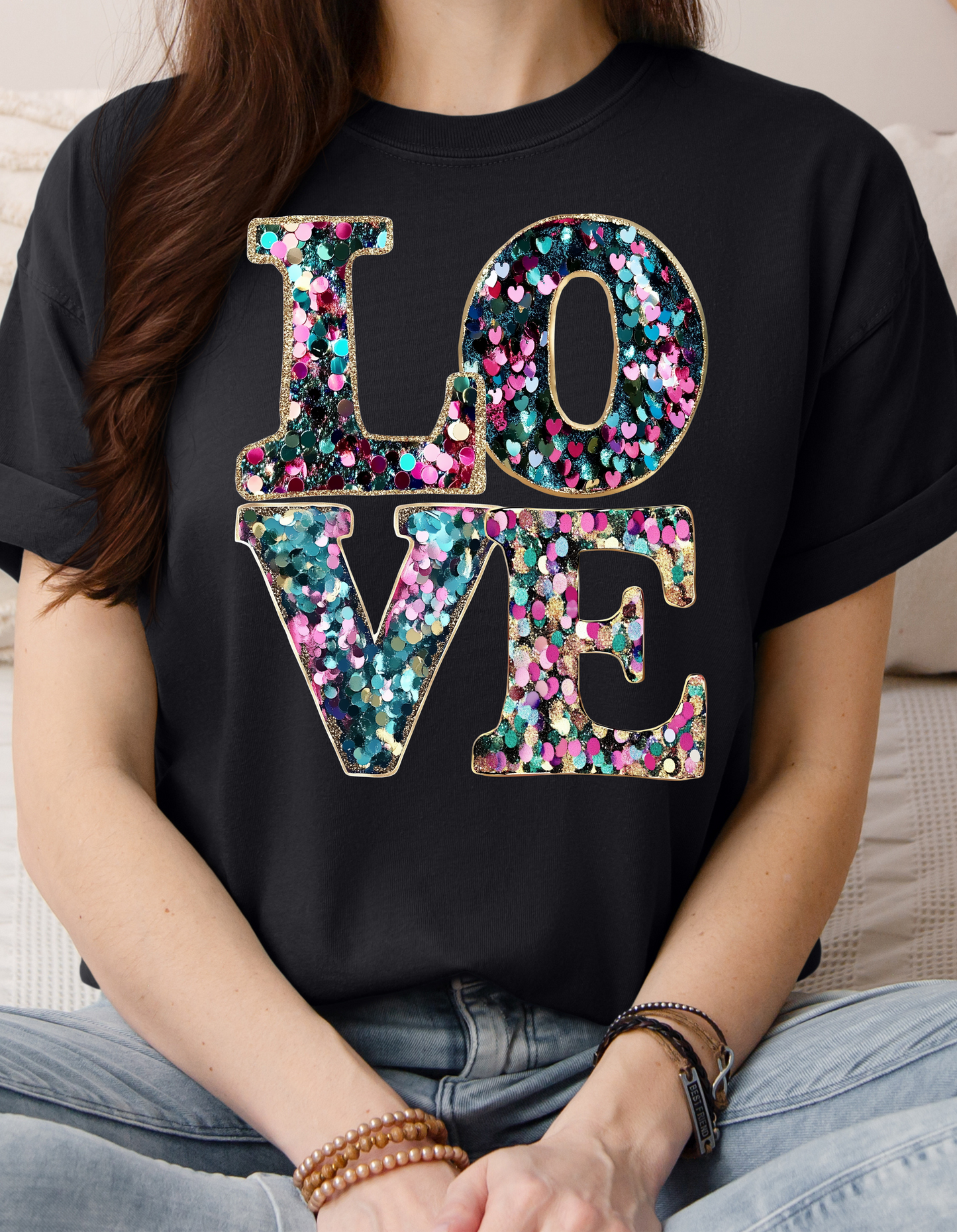 Faux Sequins LOVE