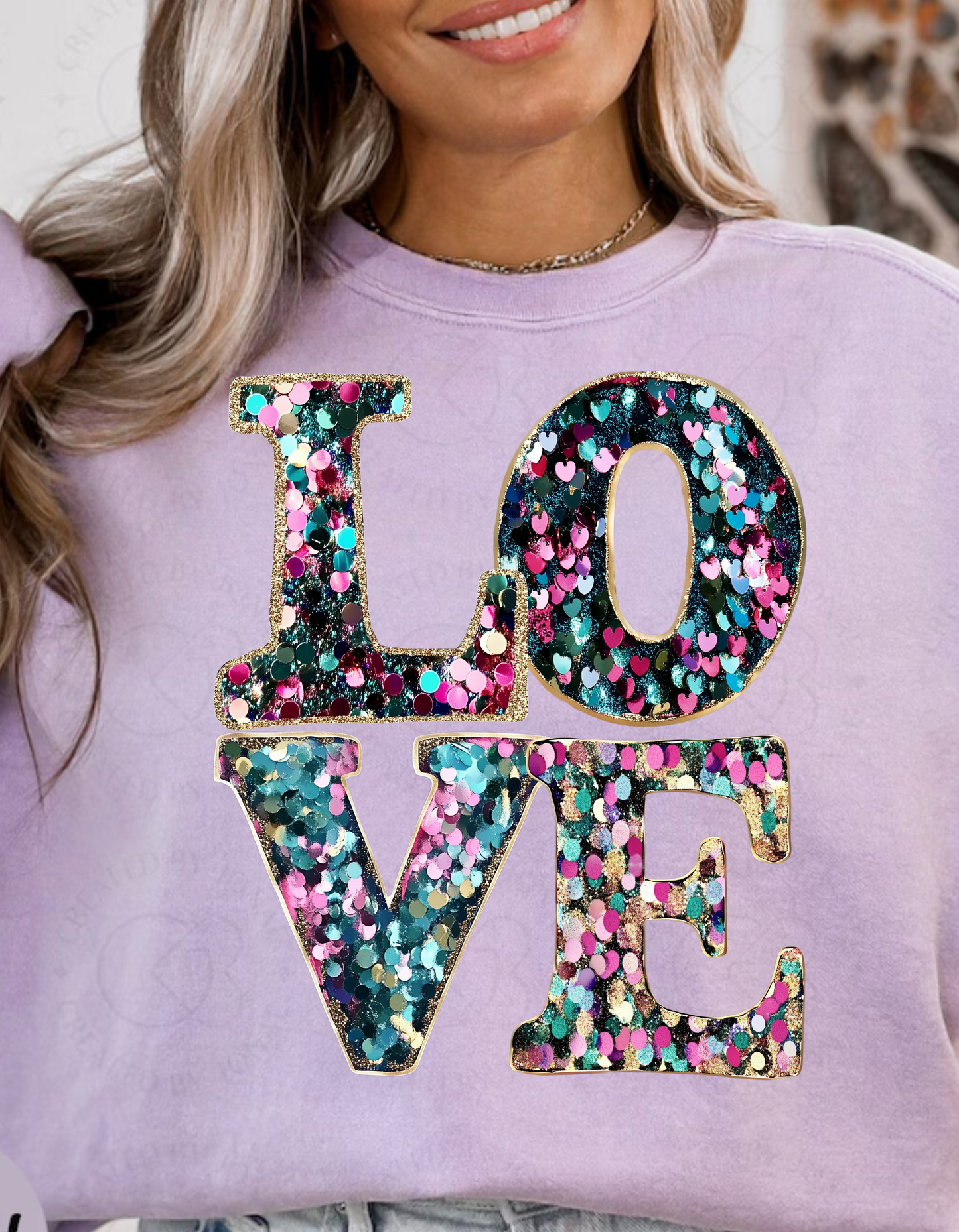 Faux Sequins LOVE