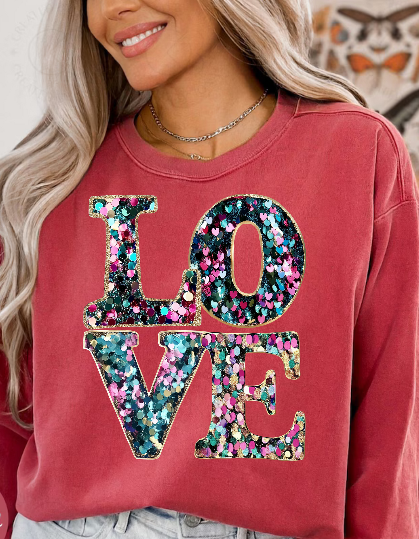 Faux Sequins LOVE
