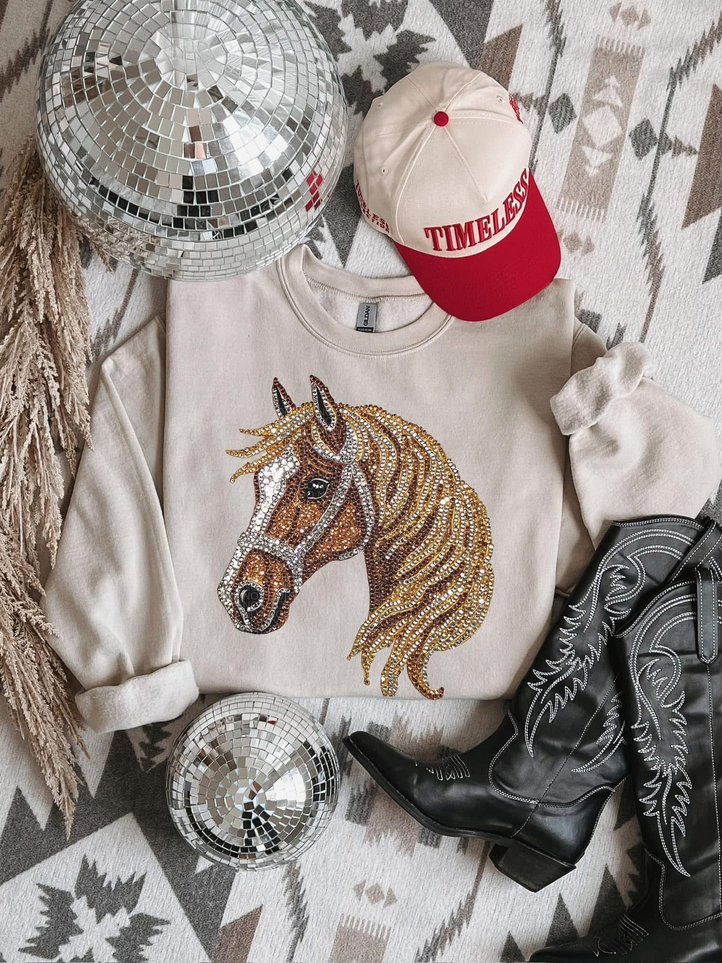 Faux Rhinestone Horse