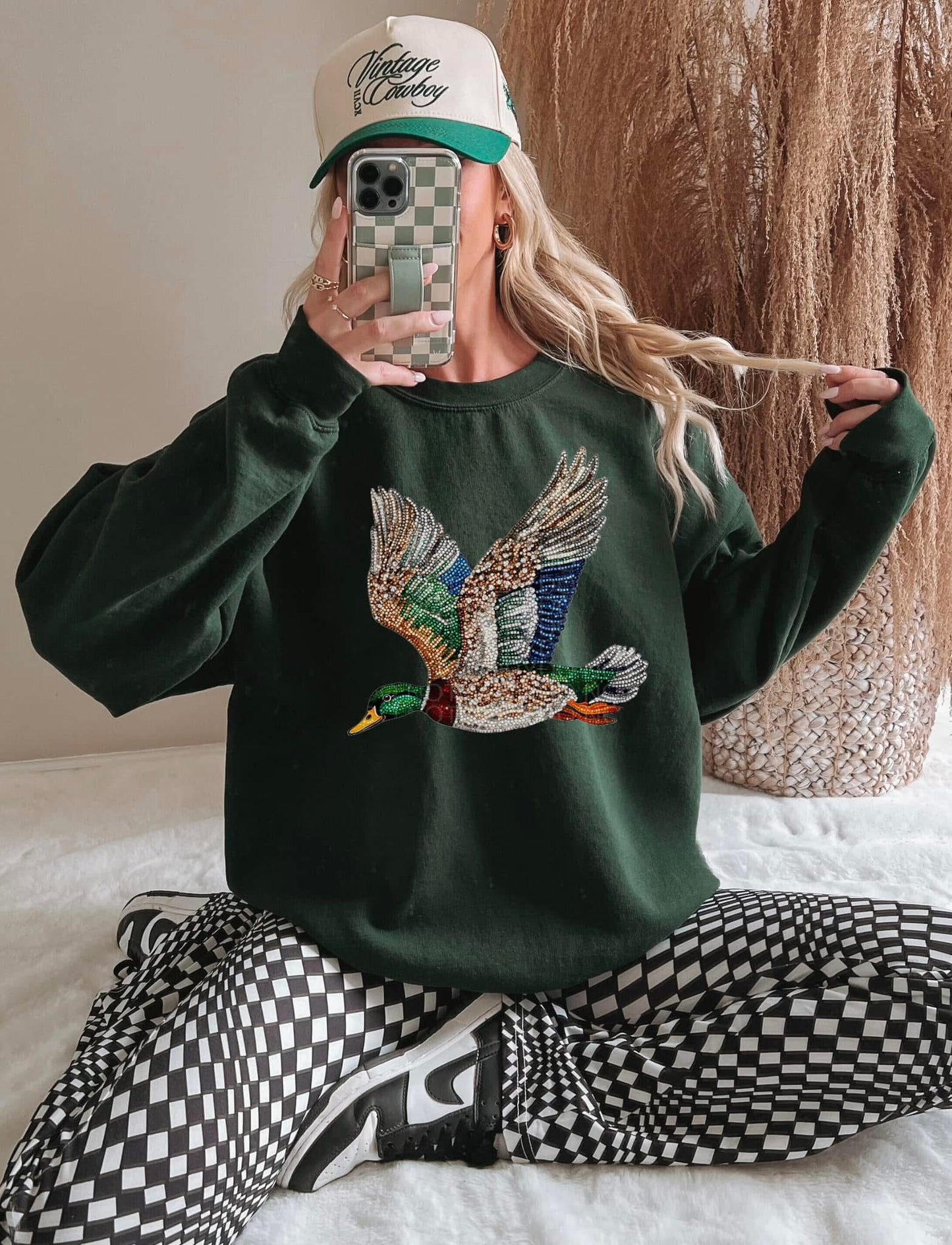 Faux Rhinestone Goose
