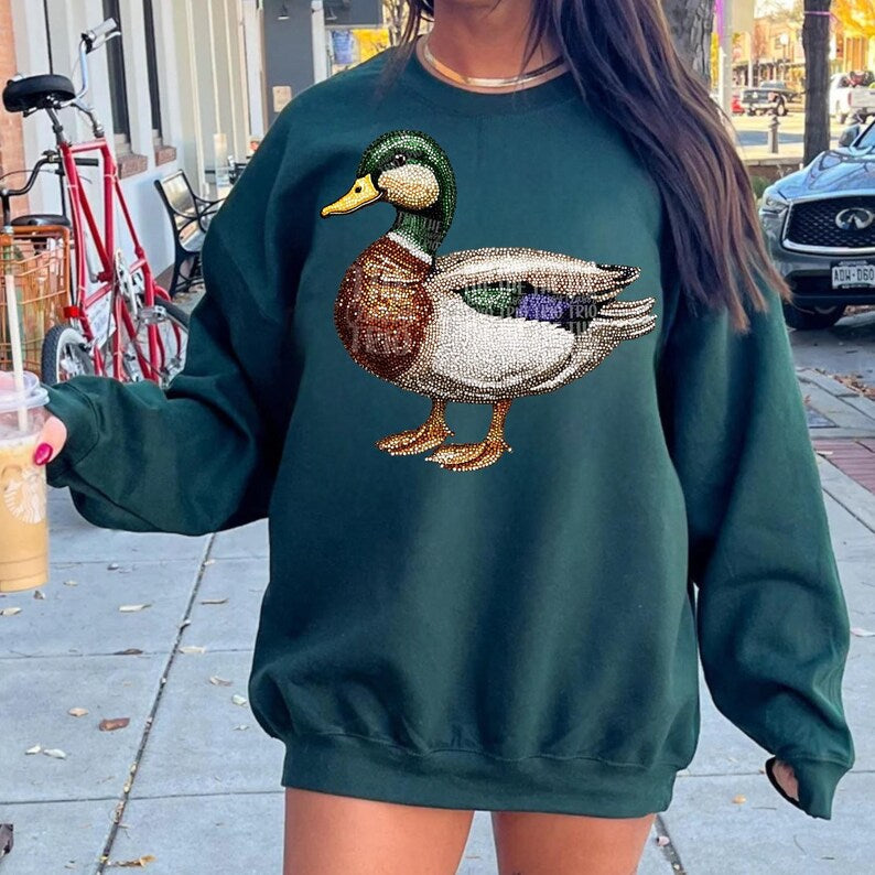 Faux Rhinestone Standing Goose