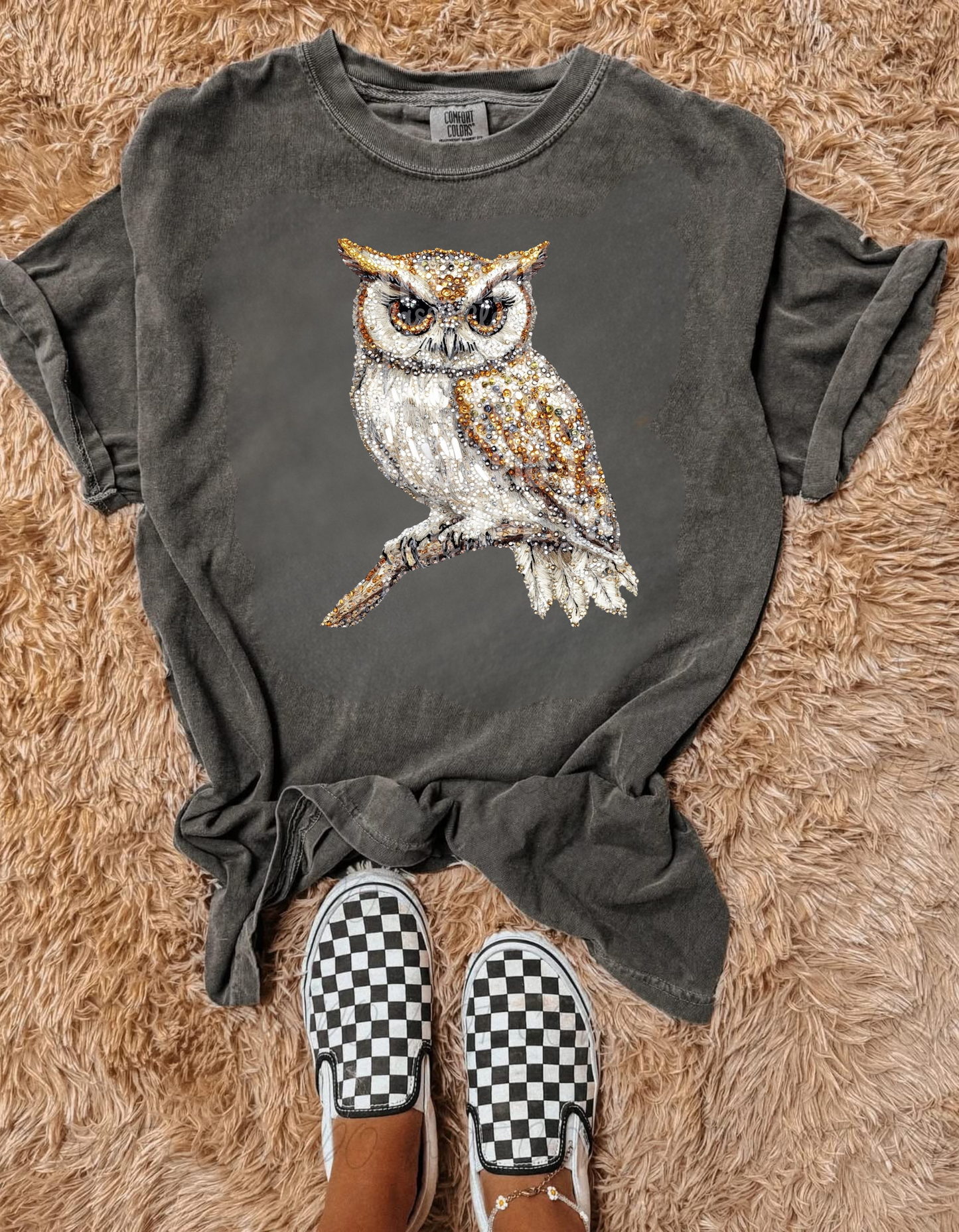 Faux Rhinestone Owl