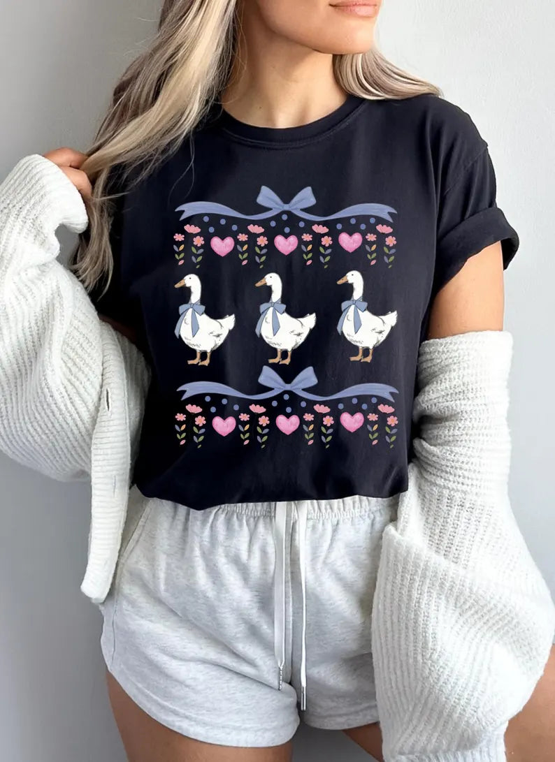 Heart & Bow Vintage Goose