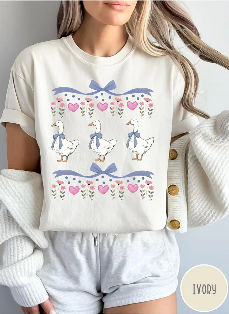 Heart & Bow Vintage Goose