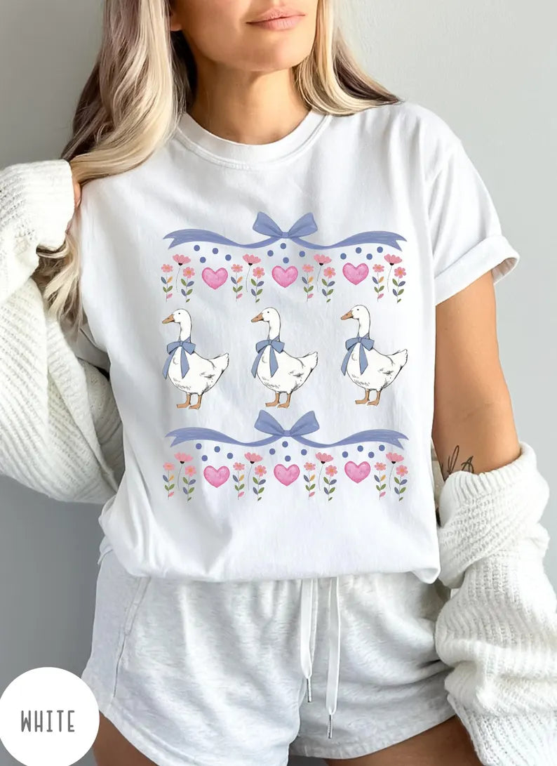 Heart & Bow Vintage Goose