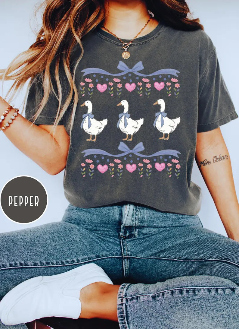 Heart & Bow Vintage Goose
