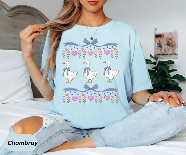 Heart & Bow Vintage Goose