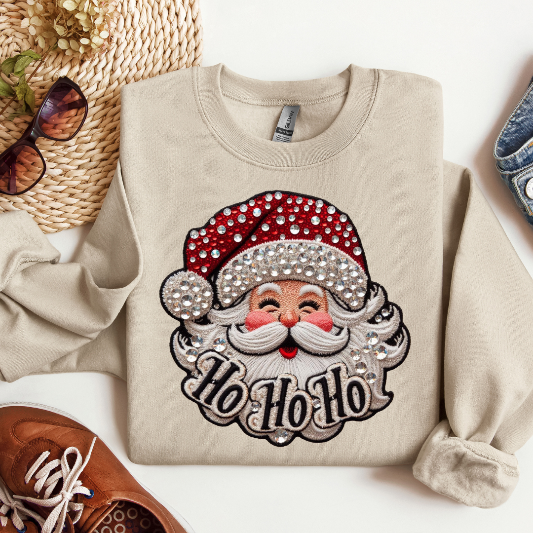 Faux Rhinestone Santa