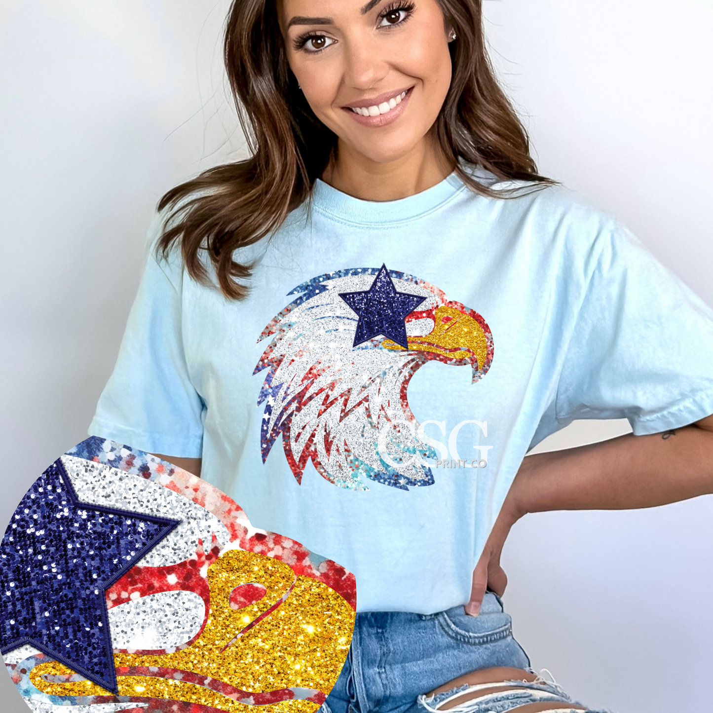 Sequin Eagle Head-Adult-Faux Sequins