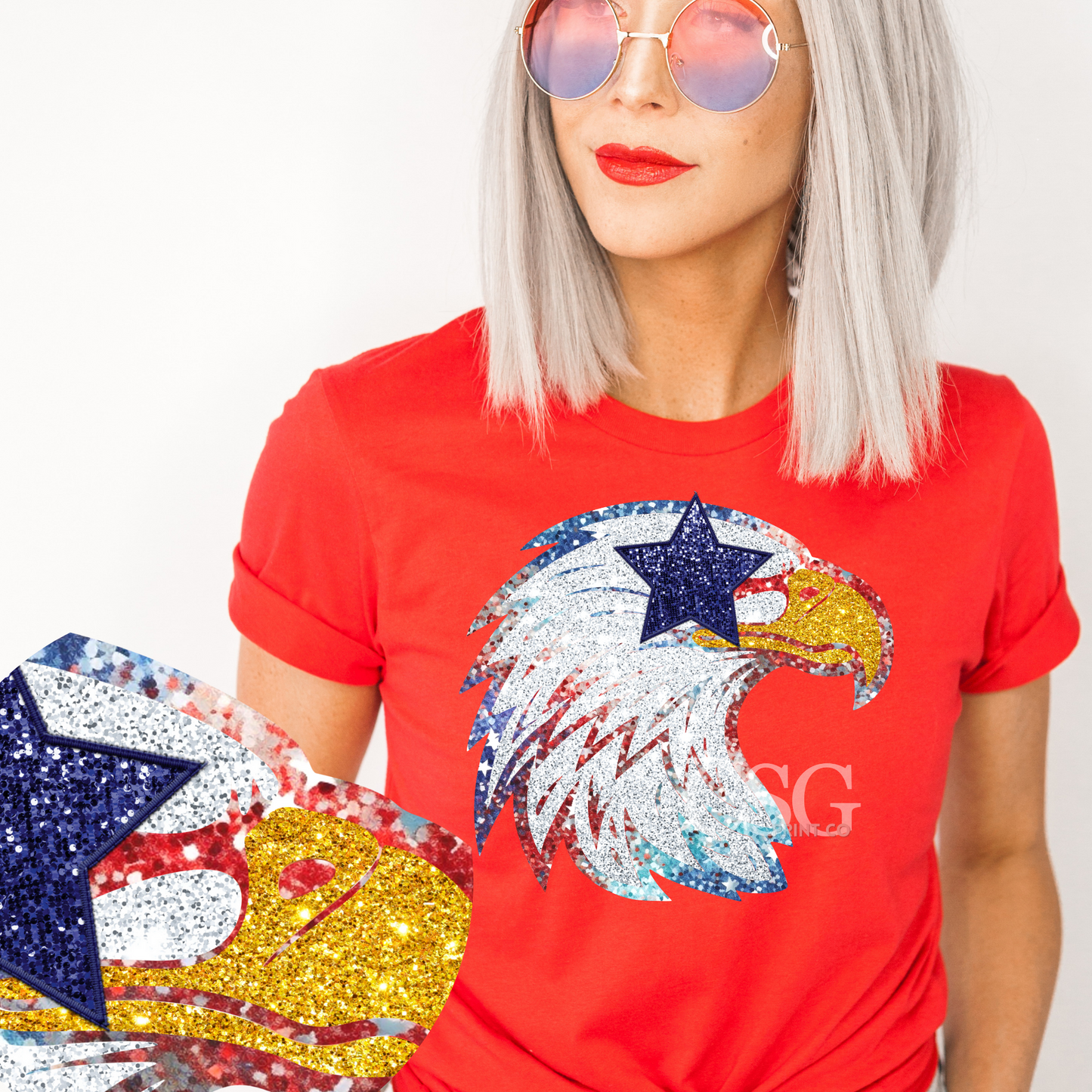 Sequin Eagle Head-Adult-Faux Sequins