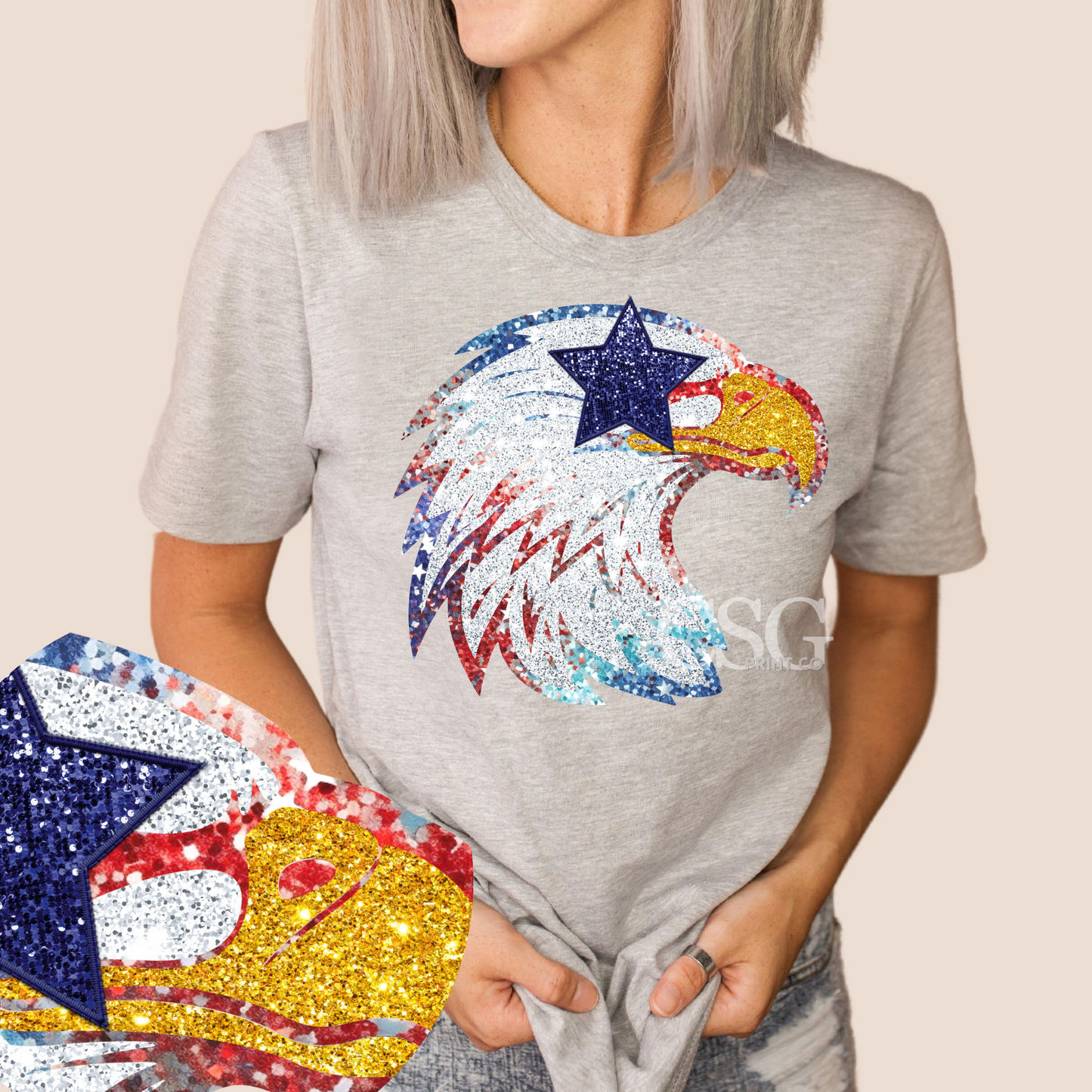 Sequin Eagle Head-Adult-Faux Sequins