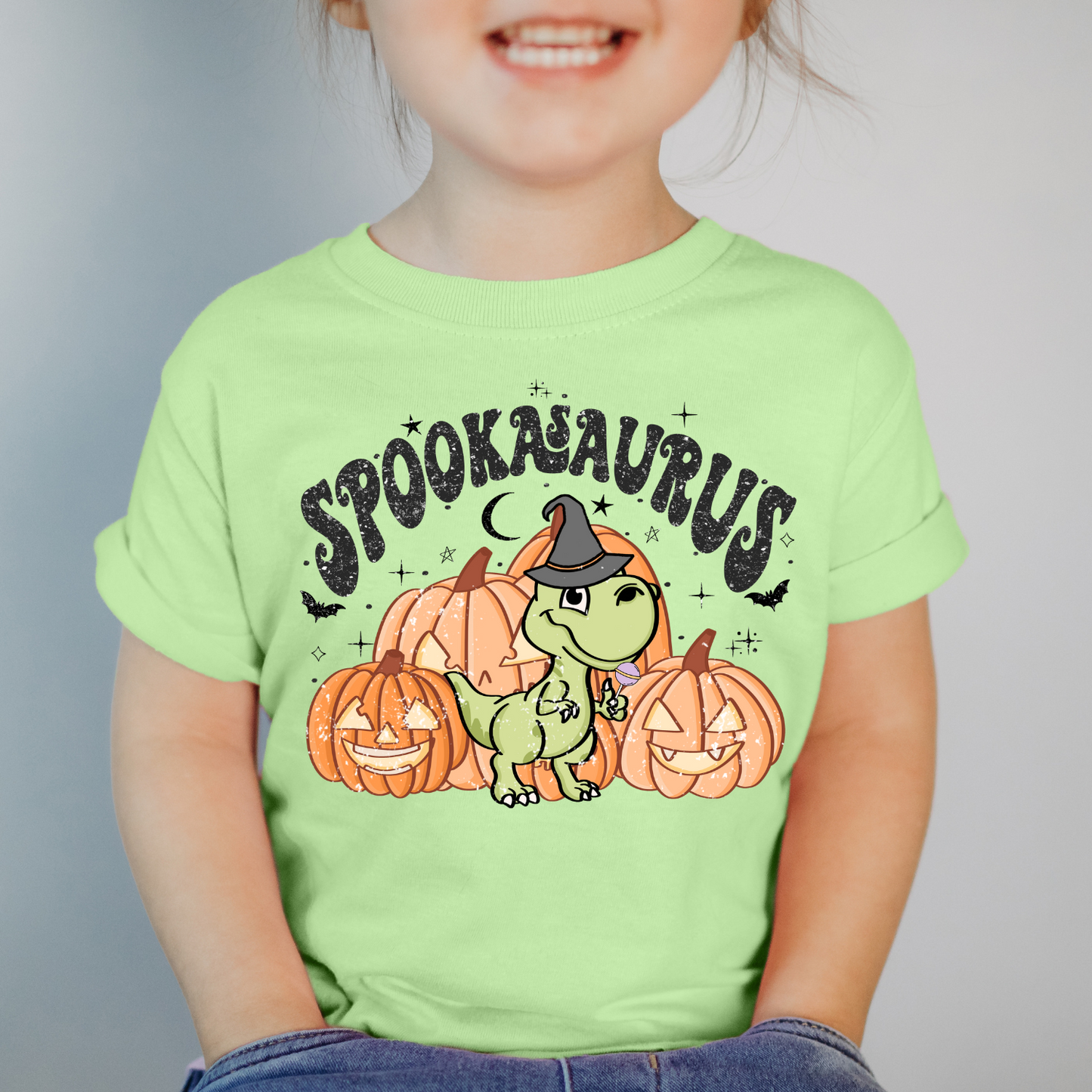 Spook A Saurus- Halloween Dino with Pumpkins