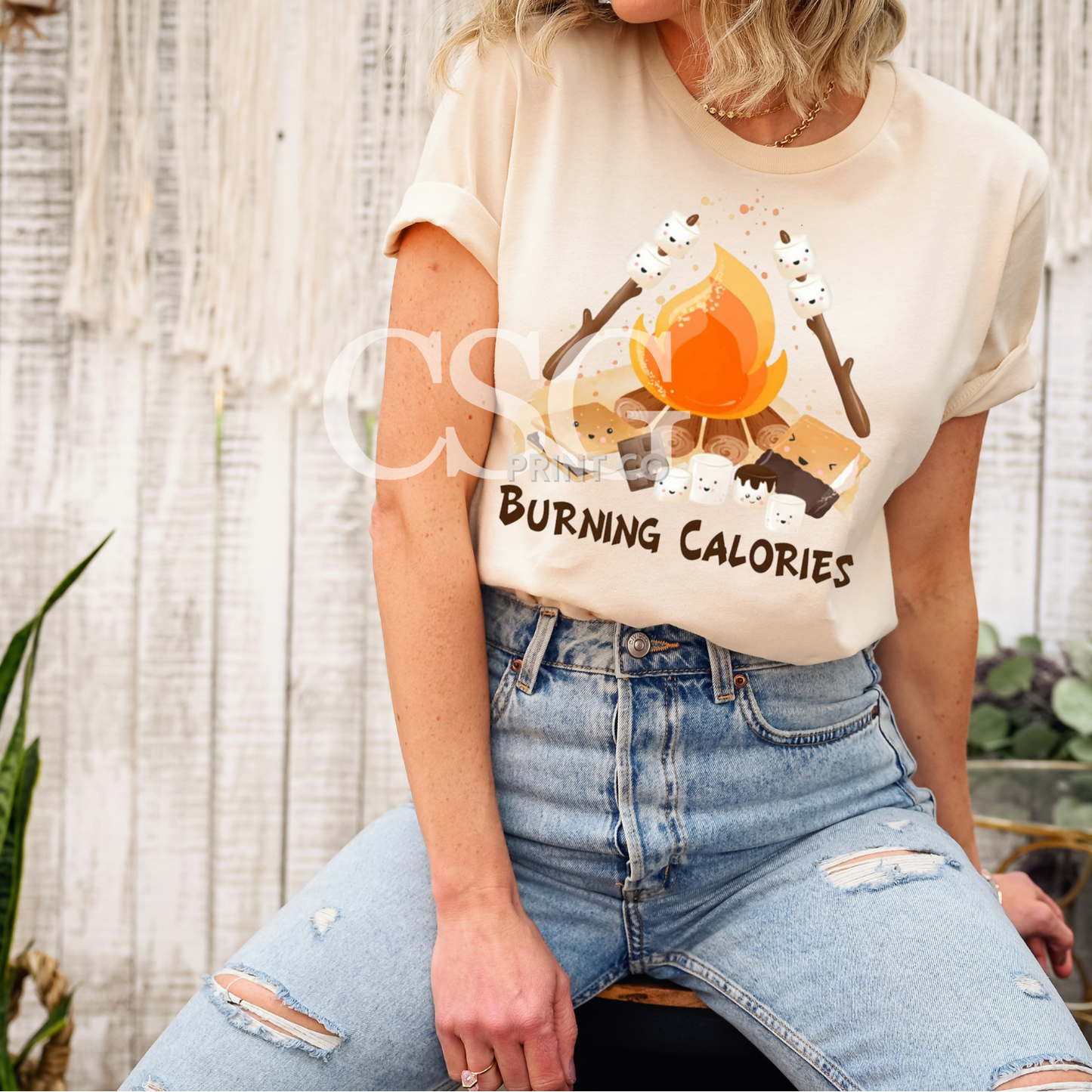 Burning Calories-Campfire Tee