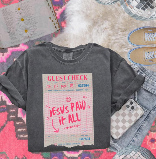 Guest Check - Jesus Paid it All