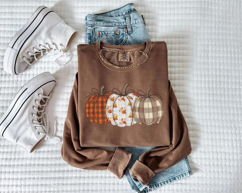 CC Tee Faux Pumpkin Embroidery