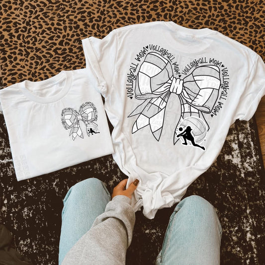 Front & Back Volleyball Mom Bow