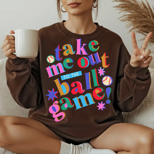 Colorful Take Out Ball Game on Bella Canvas