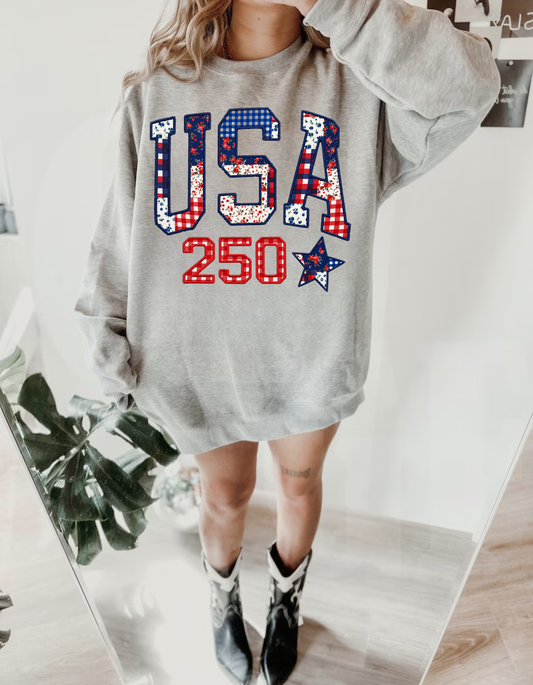 Faux embroidered patch USA 250 Star
