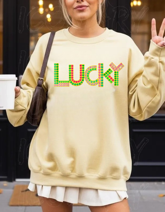 Lucky faux rhinestone