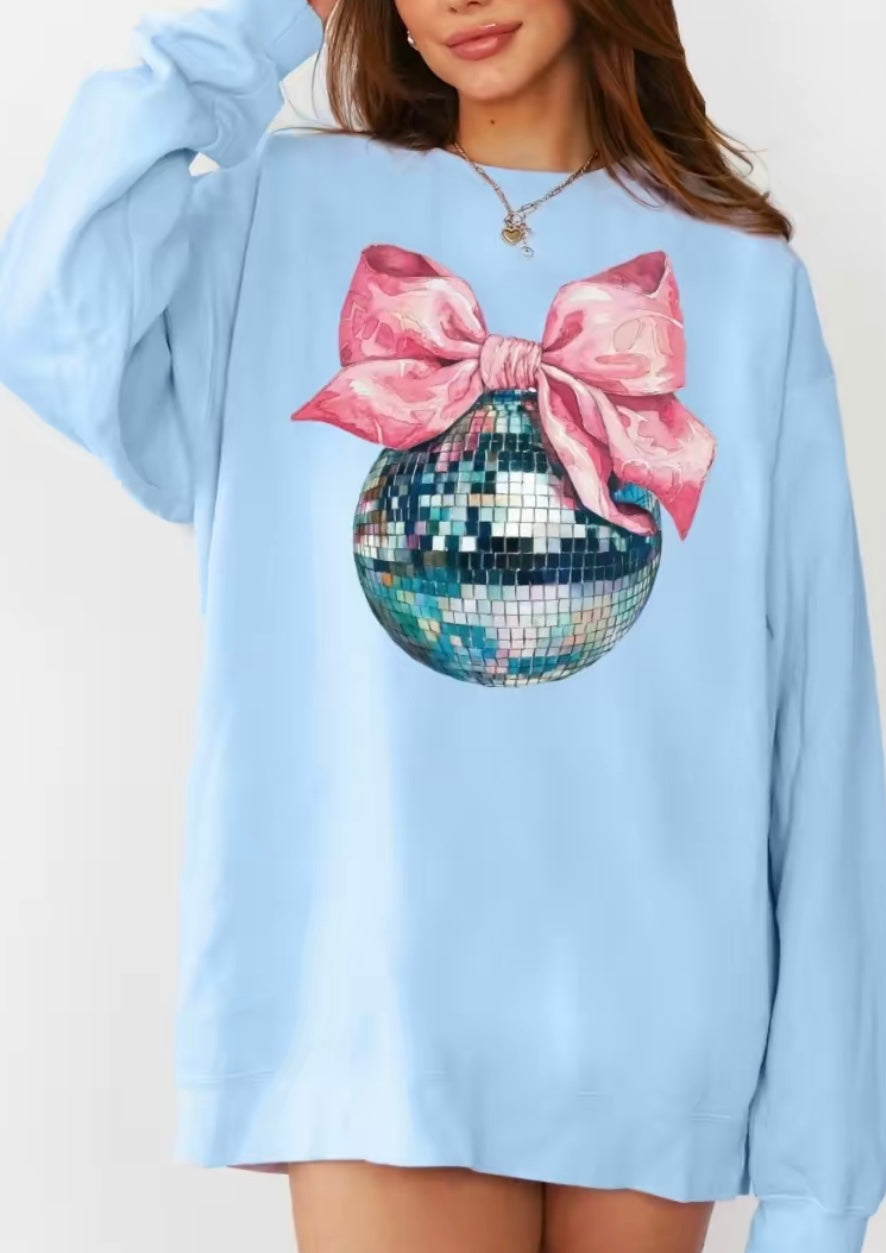 Pink Bow Disco Ball