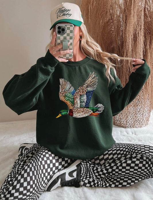 Faux Rhinestone Goose