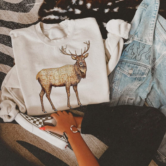 Faux Rhinestone Elk