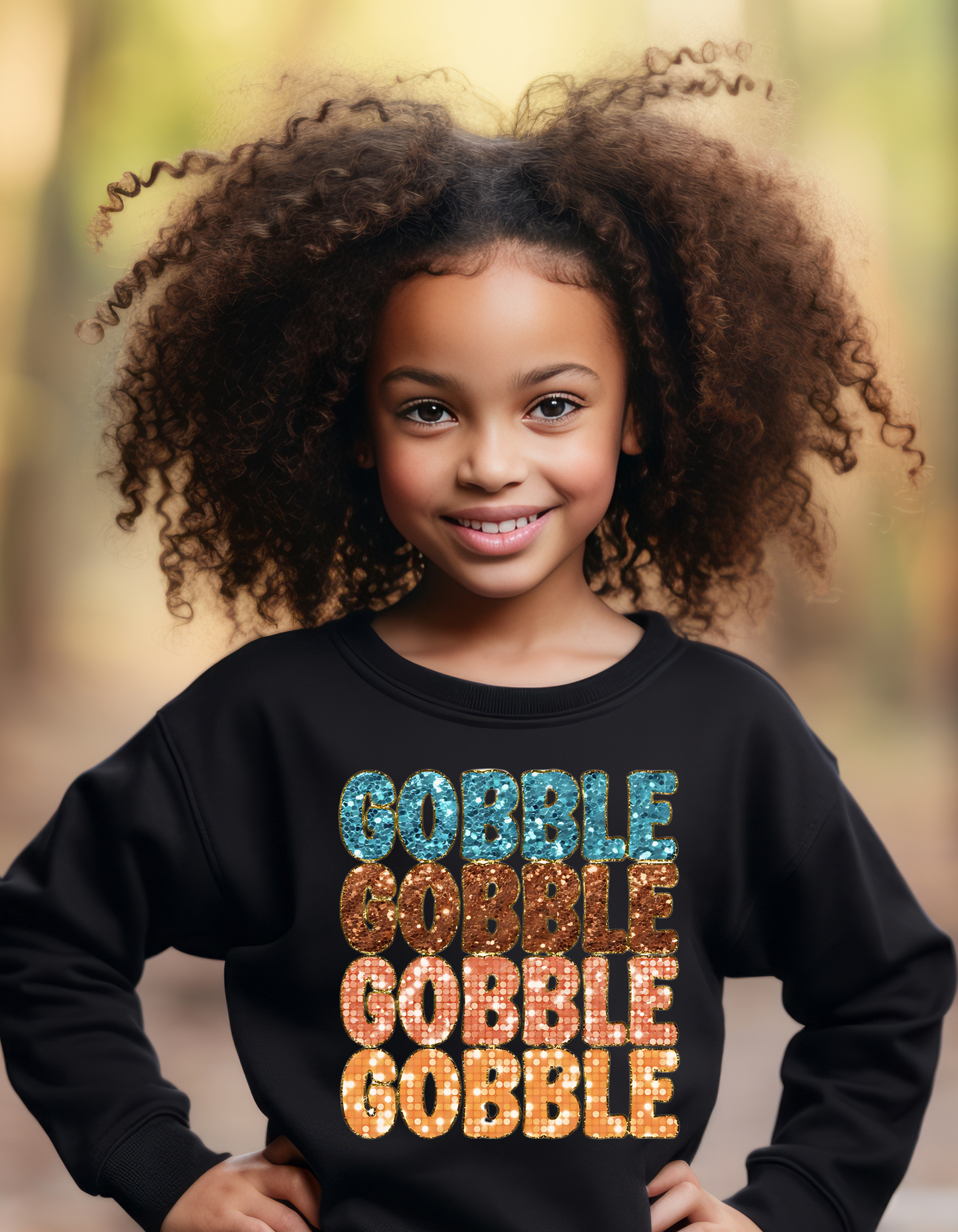 Faux Sequin Gobble Gobble