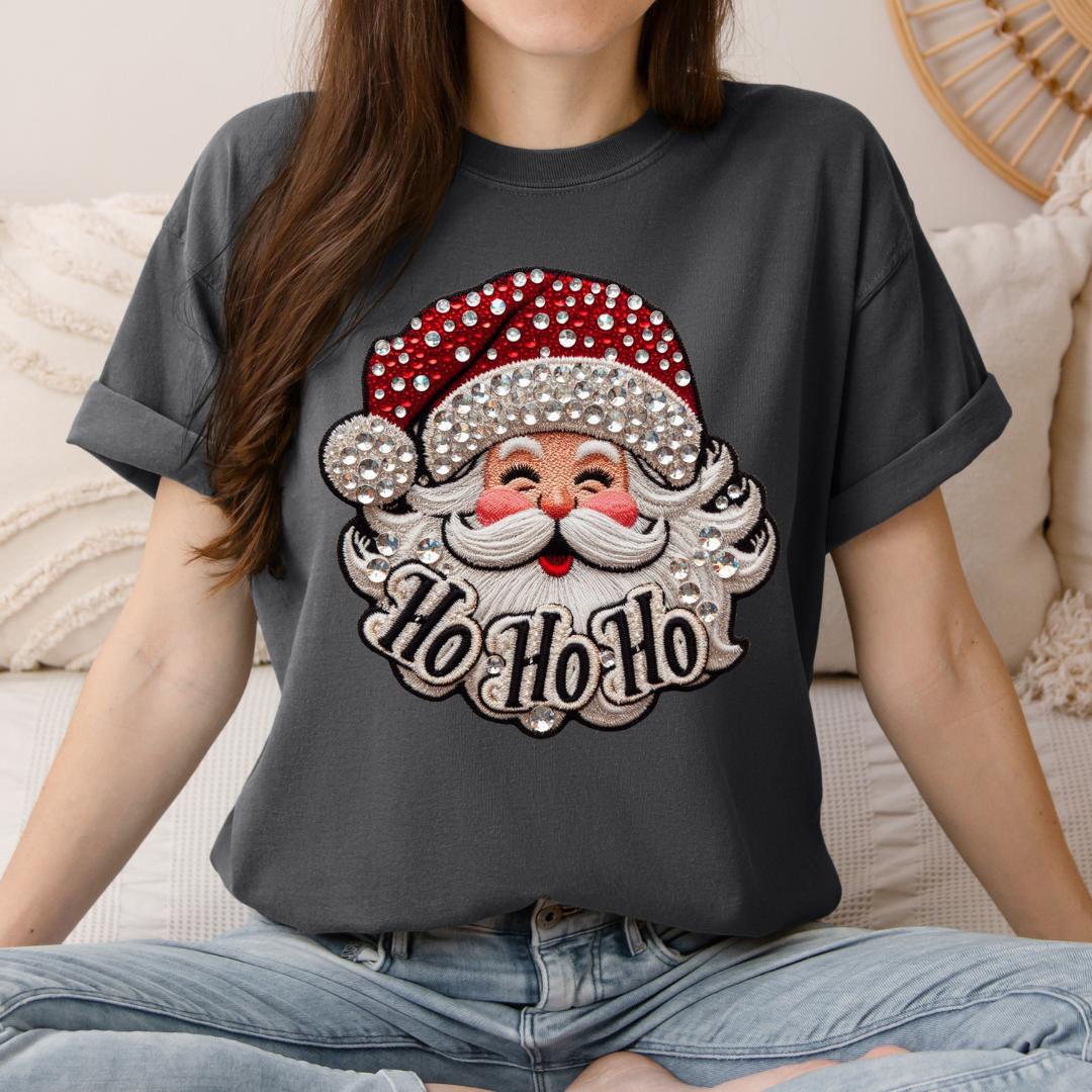 Faux Rhinestone Santa