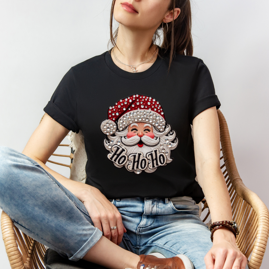 Faux Rhinestone Santa