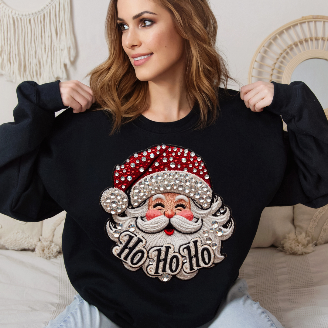 Faux Rhinestone Santa