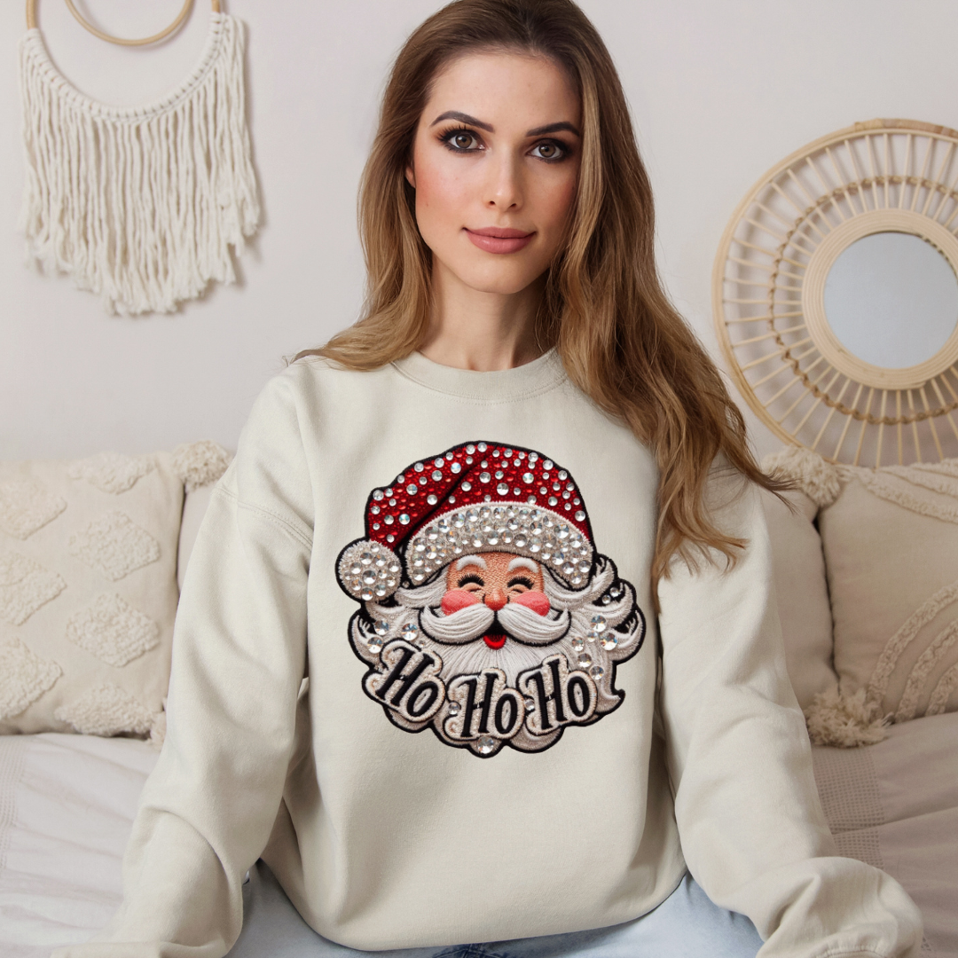 Faux Rhinestone Santa