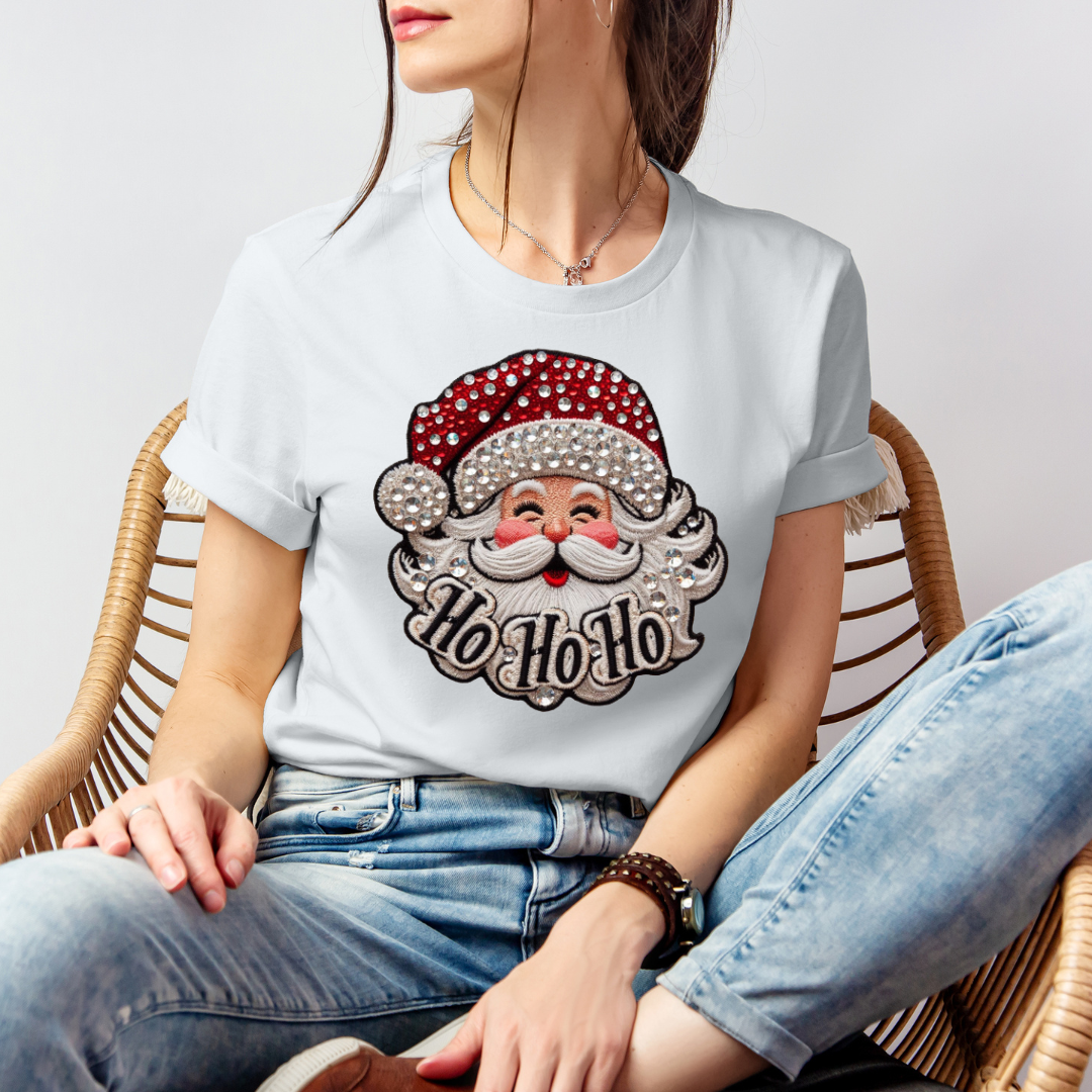 Faux Rhinestone Santa