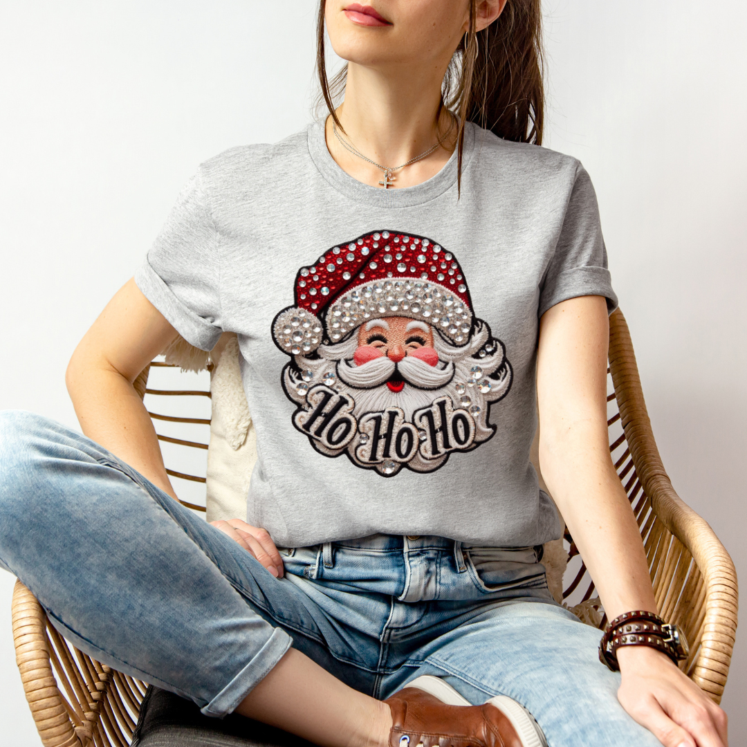 Faux Rhinestone Santa